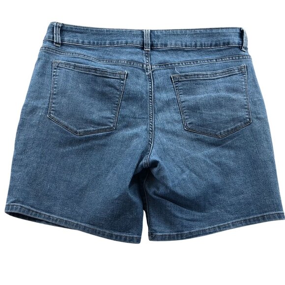 Riders By Lee Womens Jean  Shorts Size 16M Mid Rise Blue Denim Casual Summer - Picture 2 of 13